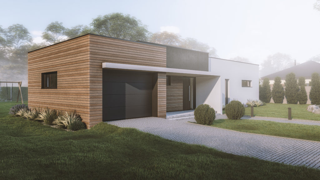 Dřevostavba Easy 150 exteriér moderní dřevostavby