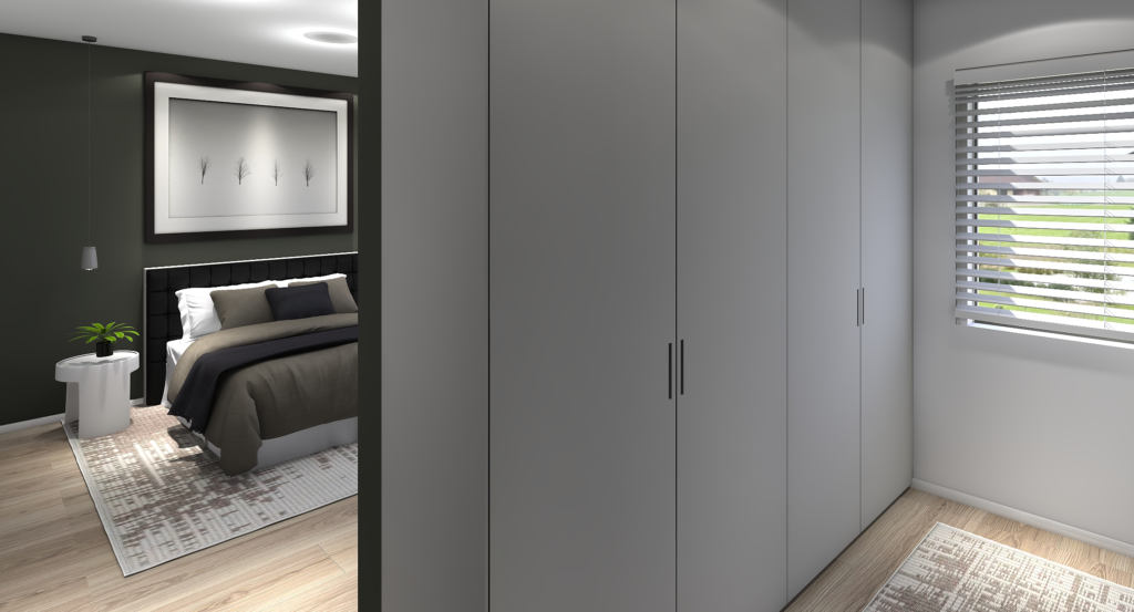 patrová dřevostavba EASY 139 interiér ložnice inspirace