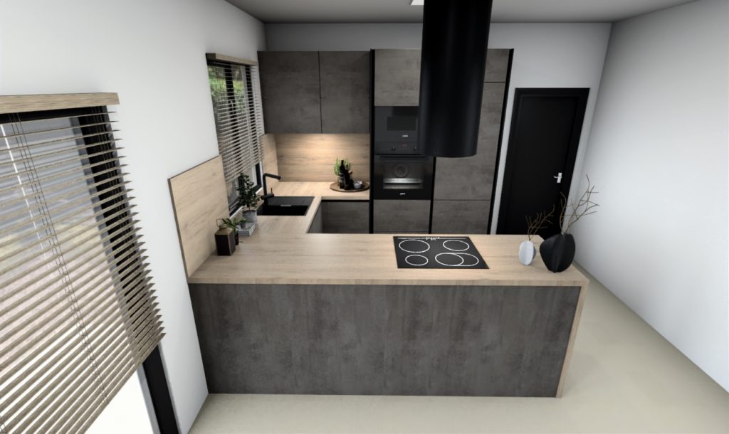 Dřevostavba Easy 46 - moderní kuchyňská linka