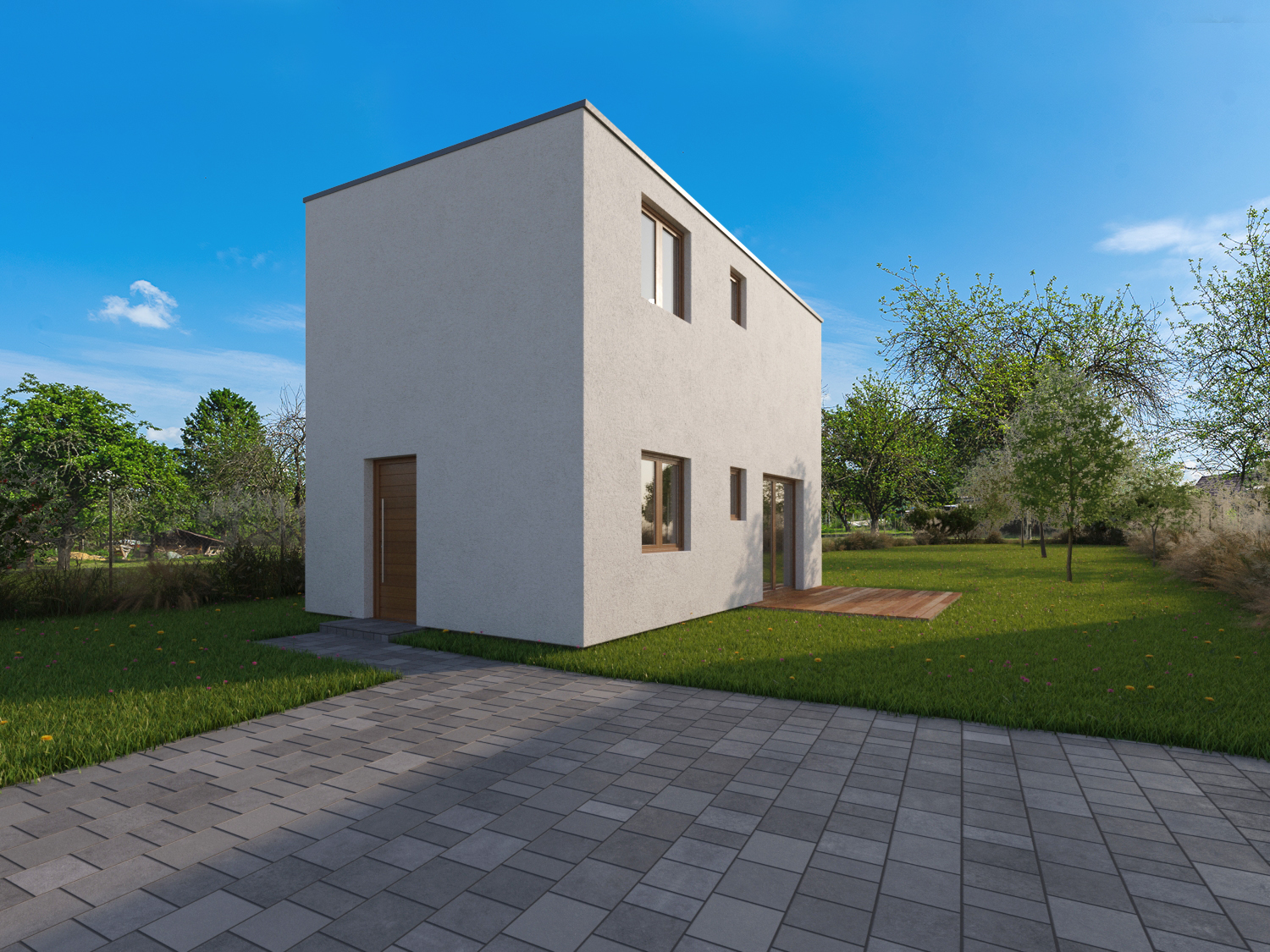 Patrová dřevostavba Easy 37 s rovnou střechou