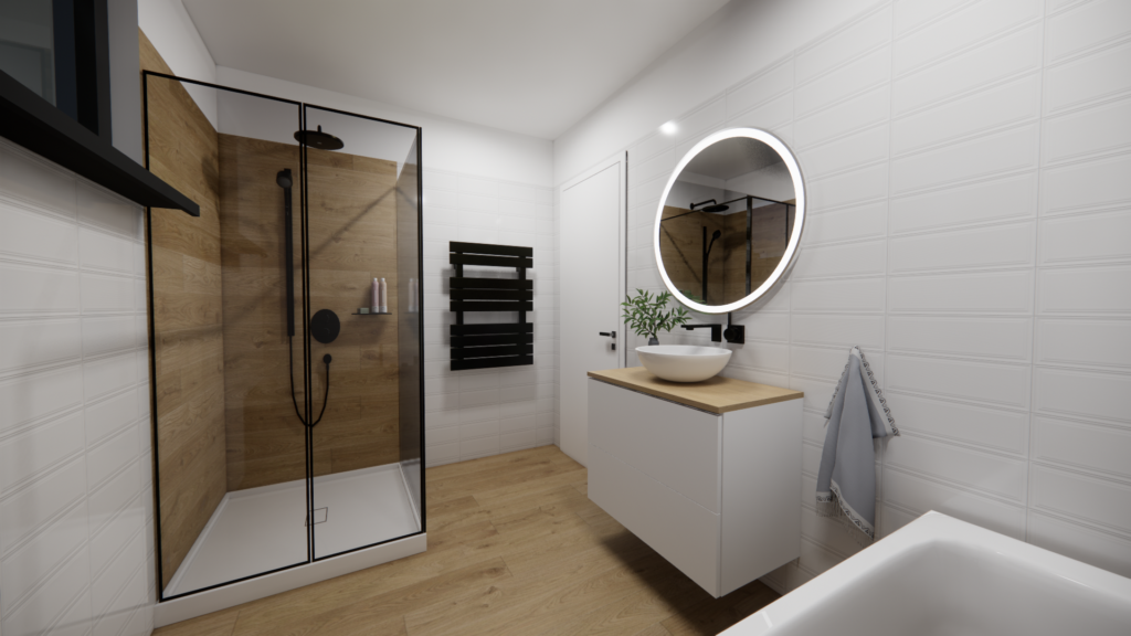 Dvougenerační dům EASY 75 se sedlovou střechou moderní koupelna